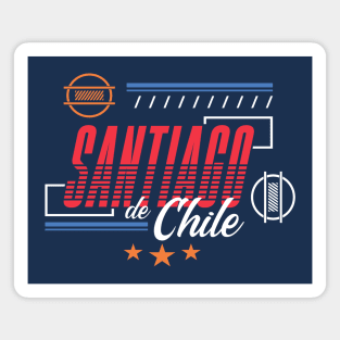 Retro Santiago de Chile Vintage Chilean Word Art Magnet